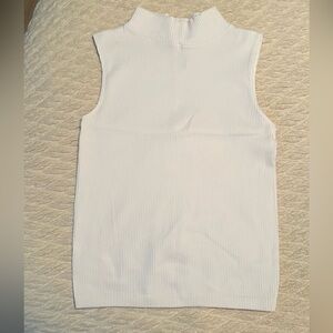 White Sleeveless Ribbed Top
